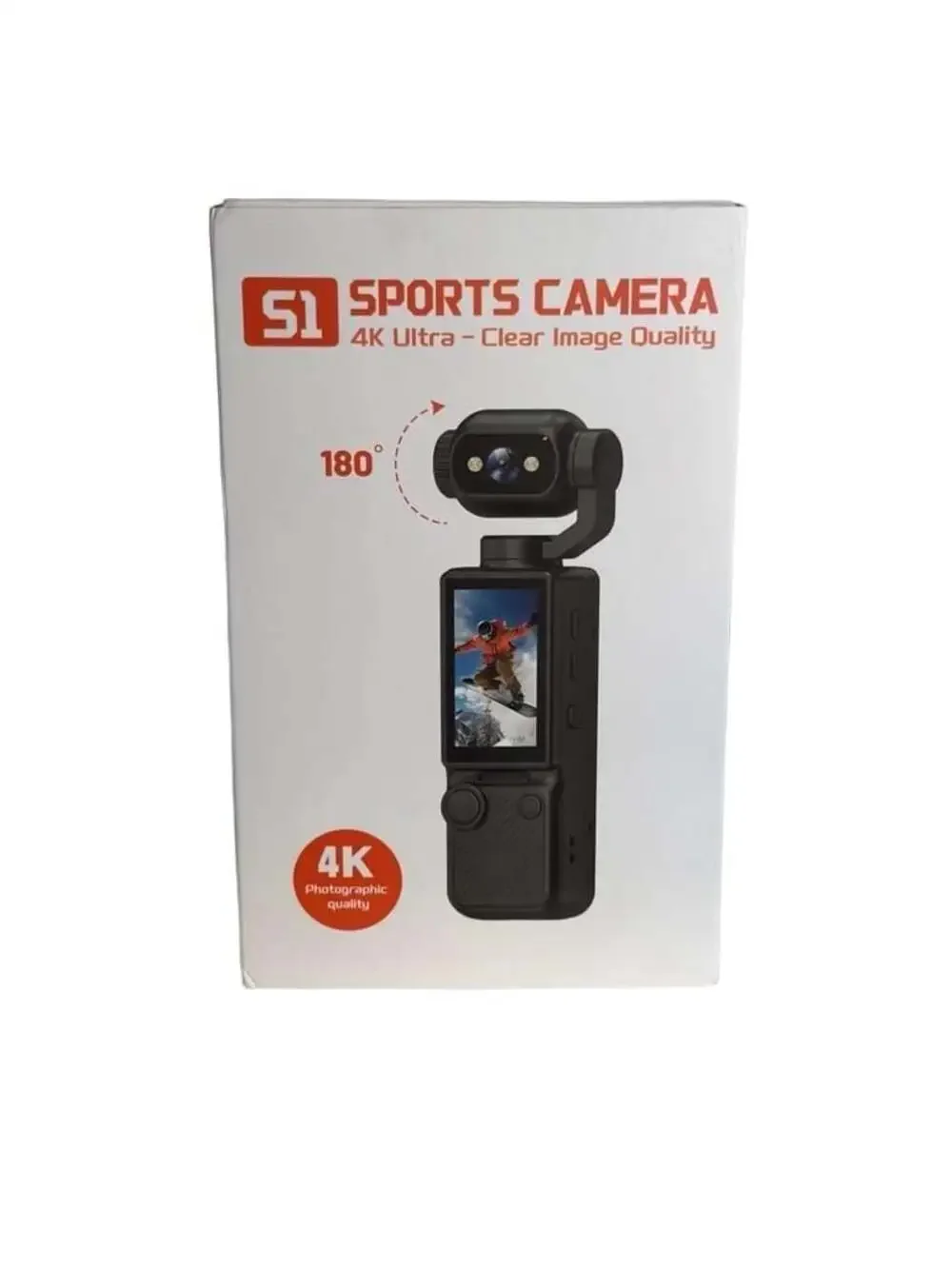 Sports Camera 4K Ultra-Clear Image , 180° Rotating Lens Handheld Camcorder